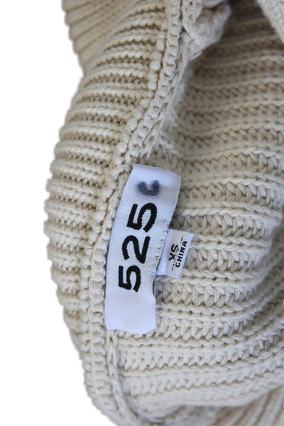 525 Womens Collared Pullover Sweater Beige Cotton Long Sleeve Size XS
