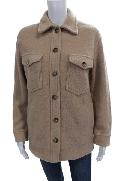 Wilfred Free Women Beige Wool Basic Jacket Button Long Sleeve Size 2XS