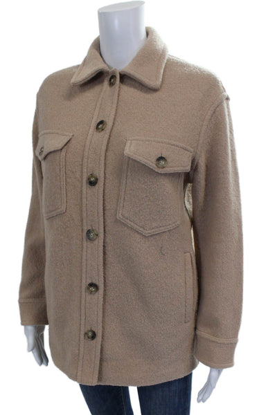 Wilfred Free Women Beige Wool Basic Jacket Button Long Sleeve Size 2XS