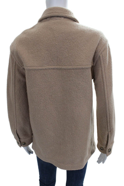 Wilfred Free Women Beige Wool Basic Jacket Button Long Sleeve Size 2XS