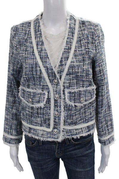 Aqua Womens Basic Jacket Multicolor Button Long Sleeve Polyester Size S