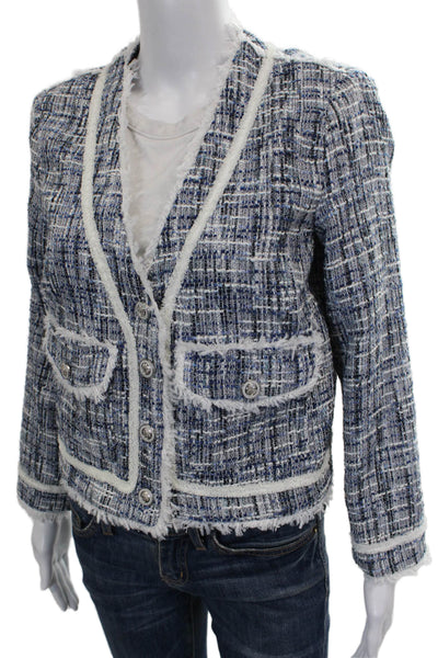 Aqua Womens Basic Jacket Multicolor Button Long Sleeve Polyester Size S