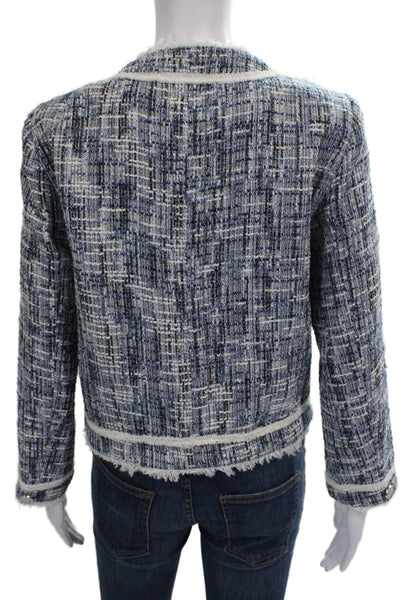 Aqua Womens Basic Jacket Multicolor Button Long Sleeve Polyester Size S