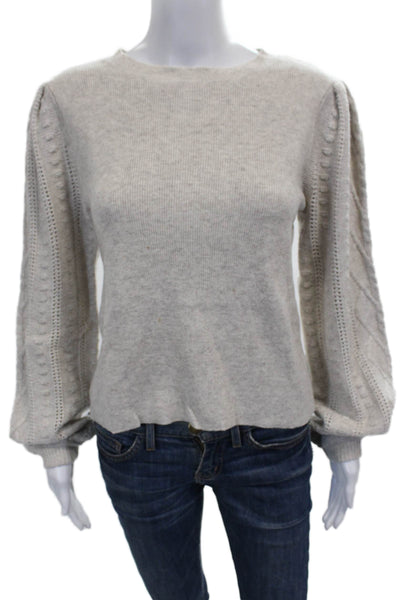 Splendid Womens Beige Viscose Crew Neck Long Sleeve Pullover Solid Size XS