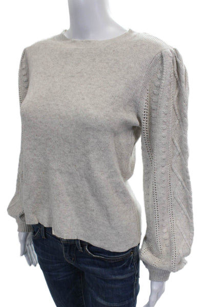 Splendid Womens Beige Viscose Crew Neck Long Sleeve Pullover Solid Size XS