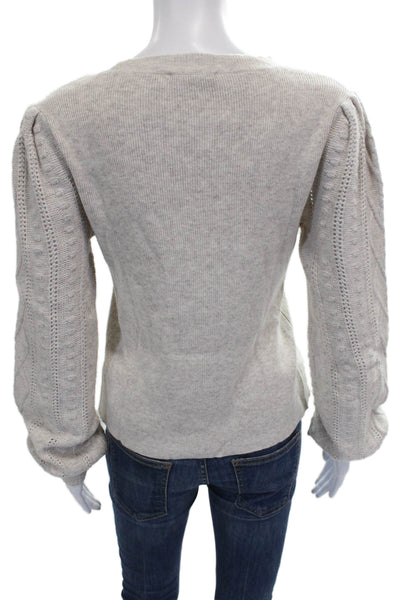 Splendid Womens Beige Viscose Crew Neck Long Sleeve Pullover Solid Size XS