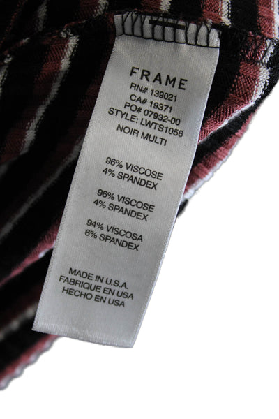Frame Womens Striped Viscose Boat Neck Long Sleeve T-Shirt Multicolor Size L