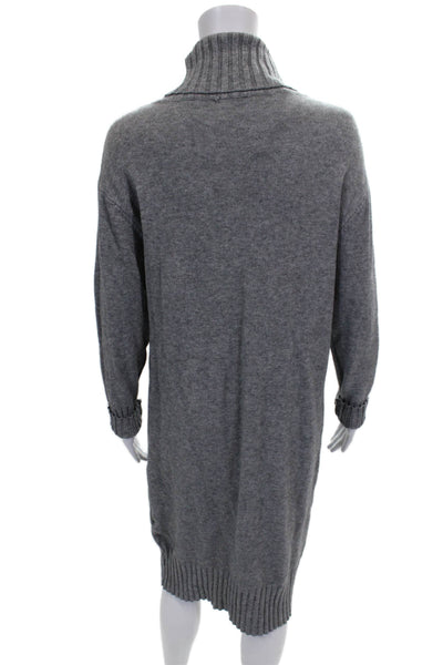 Natacha Women Sweater Dress Gray Turtleneck Viscose Long Sleeve Size S