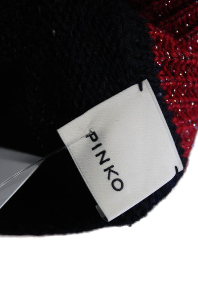 Pinko Women Wrap Skirt Black Knee Length Acrylic Size L
