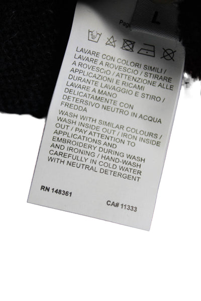 Pinko Women Wrap Skirt Black Knee Length Acrylic Size L