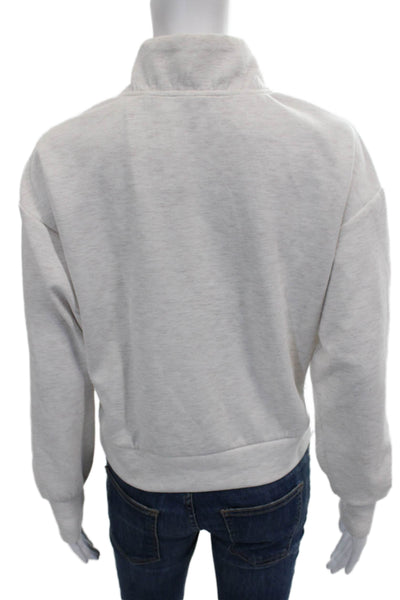 Yogalicious Womens Pullover Sweatshirt Gray Mock Neck Long Sleeve Size XS