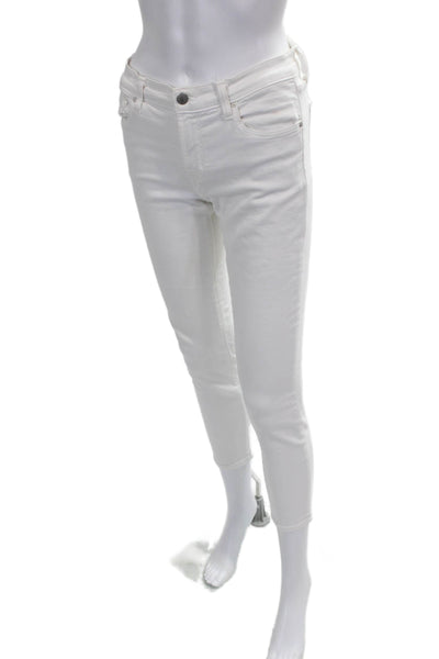 J Brand Women Cropped White Cotton High Rise Jeans Size 26