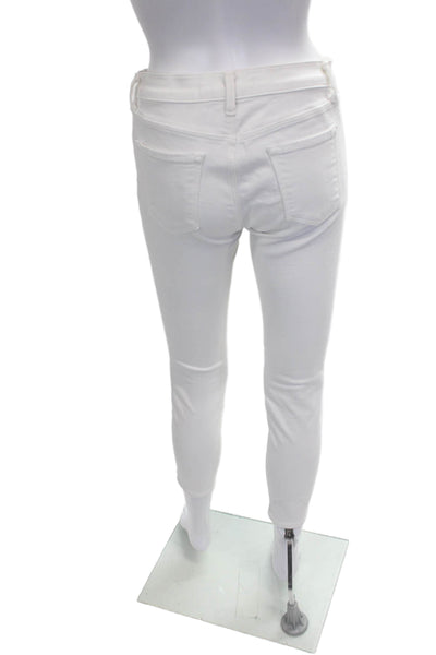 J Brand Women Cropped White Cotton High Rise Jeans Size 26