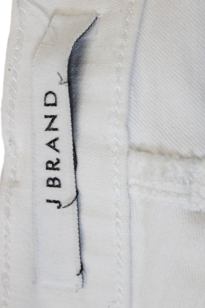 J Brand Women Cropped White Cotton High Rise Jeans Size 26