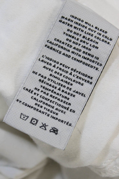 J Brand Women Cropped White Cotton High Rise Jeans Size 26