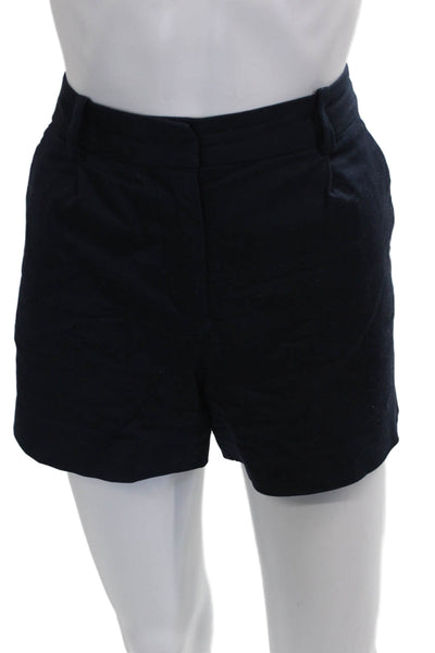 Zara Women Hot Pants Blue Cotton Zip Solid Size XS