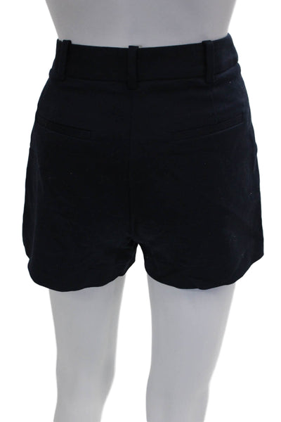 Zara Women Hot Pants Blue Cotton Zip Solid Size XS