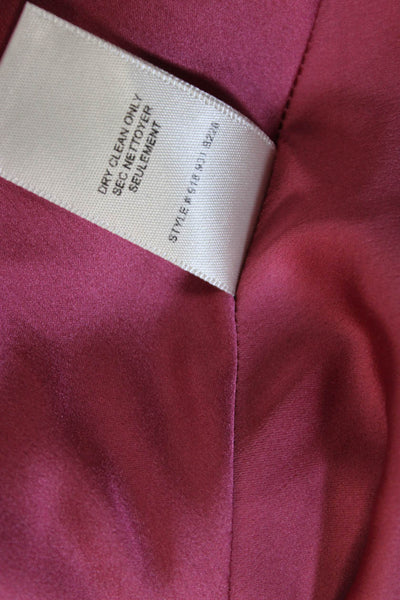 Rebecca Taylor Women Peplum V-Neck Sleeveless Pink Polyester Blouse Zip Size 6