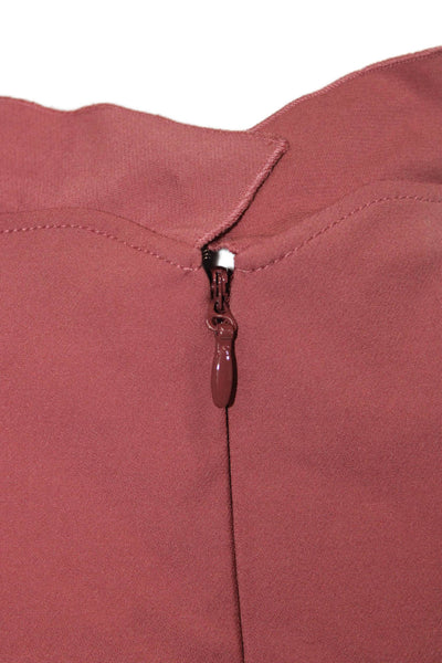 Rebecca Taylor Women Blouse Red High Neck Sleeveless Viscose Zip Size 6