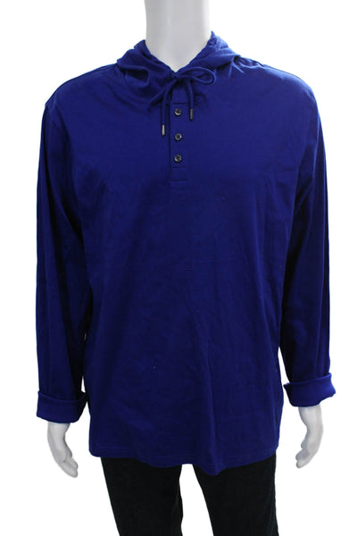 Polo Ralph Lauren Mens Long Sleeve Henley T-Shirt Blue Cotton Size M
