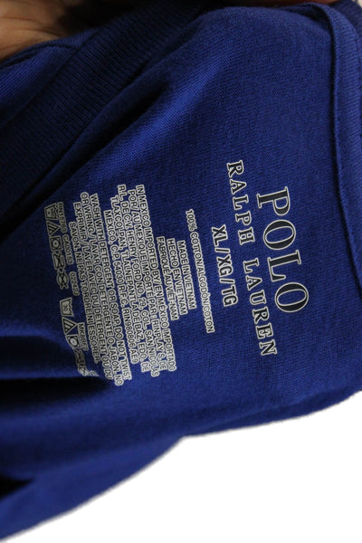 Polo Ralph Lauren Mens Pajama Top Blue Cotton Graphic Bear Crew Neck Size XL