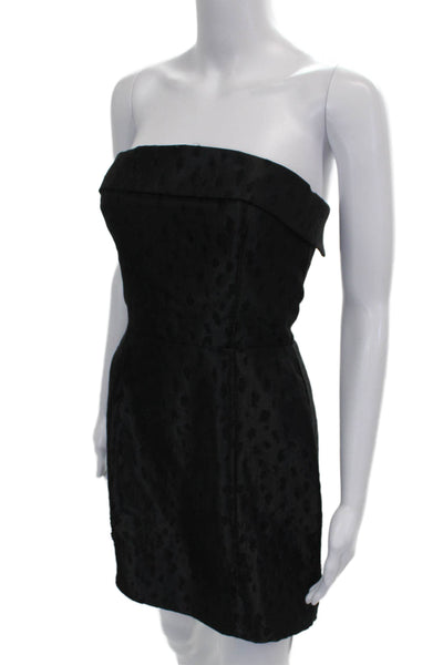 Reformation Women Black Animal Print Bodycon Dress Square Neck Size 2