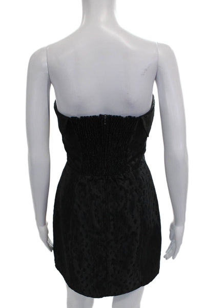 Reformation Women Black Animal Print Bodycon Dress Square Neck Size 2