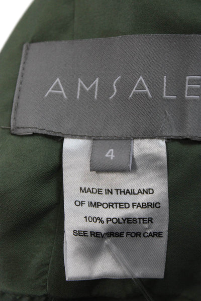 Amsale Women Strapless Square Neck Full-Length Green Dress Size 4