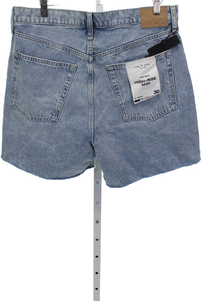Rag & Bone Womens Cut-Off Shorts Blue Cotton Size 30