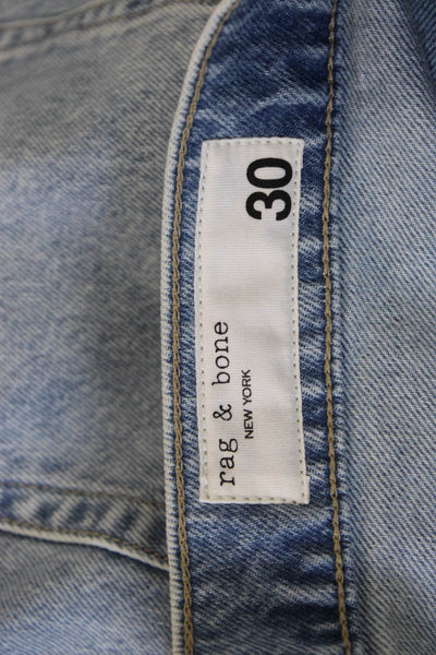Rag & Bone Womens Cut-Off Shorts Blue Cotton Size 30