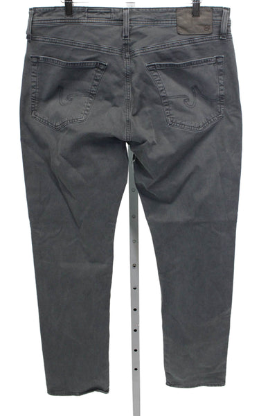 AG Adriano Goldschmied Mens Tapered Gray Jeans Cotton Blend Button Fly Size 34