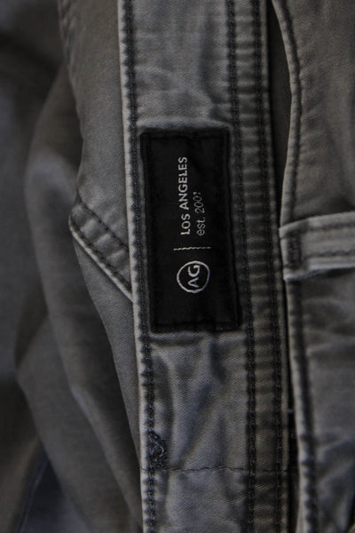 AG Adriano Goldschmied Mens Tapered Gray Jeans Cotton Blend Button Fly Size 34