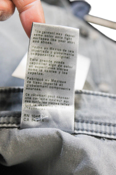 AG Adriano Goldschmied Mens Tapered Gray Jeans Cotton Blend Button Fly Size 34