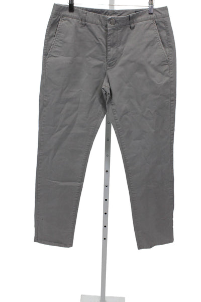 Bonobos Mens Chino Pants Gray Button Cotton Solid Spring Size 32