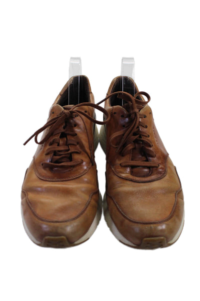 Cole Haan Grand.OS Mens Leather Low Top Sneakers Shoes Brown Size 10M