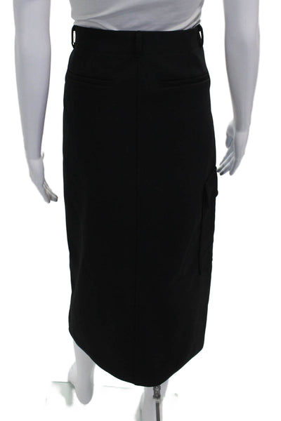 Zara Womens Cargo Midi Skirt Black Polyester Zip Size M