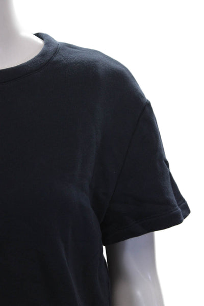 Splendid Womens Blue Cotton Short Sleeve Round Neck Set Drawstring Size S