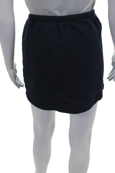 Splendid Womens Blue Cotton Short Sleeve Round Neck Set Drawstring Size S