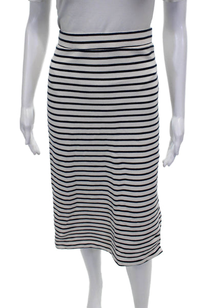 Splendid Women Striped Cotton Crewneck Short Sleeve Skirt Set White Size M