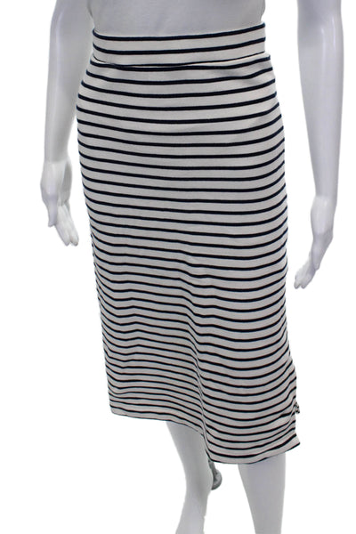 Splendid Women Striped Cotton Crewneck Short Sleeve Skirt Set White Size M