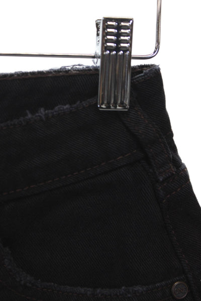 One Teaspoon Women Cut-Off Black Cotton Shorts Size 24