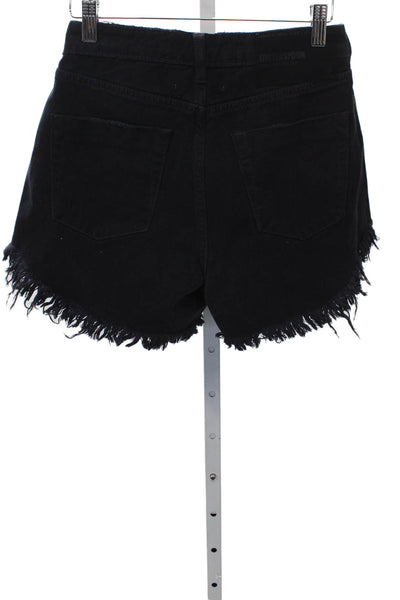 One Teaspoon Women Cut-Off Black Cotton Shorts Size 24