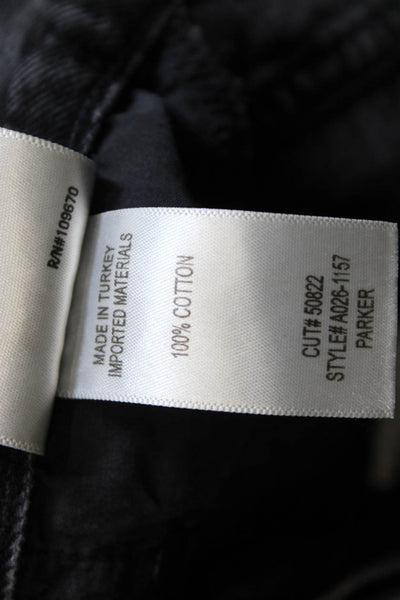 Agolde Women Cut-Off Black Cotton Button Shorts Size 24