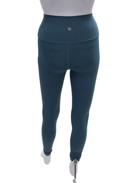 Lululemon Women Blue Ankle Leggings Polyester Blend Size M