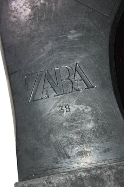 Zara Womens Square Toe Casual Loafers Brown Size EUR 38