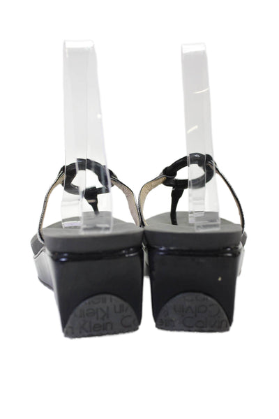 Calvin Klein Womens O Ring Detail Platform Sandals Black Size 7