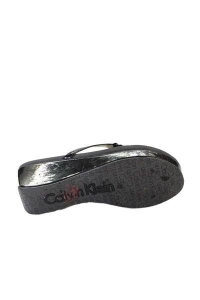 Calvin Klein Womens O Ring Detail Platform Sandals Black Size 7