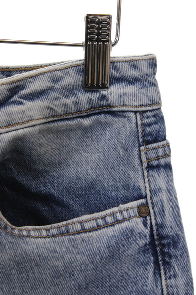 Zara Women Straight Jeans Blue Mid Rise Cotton Inseam 30 Size 6