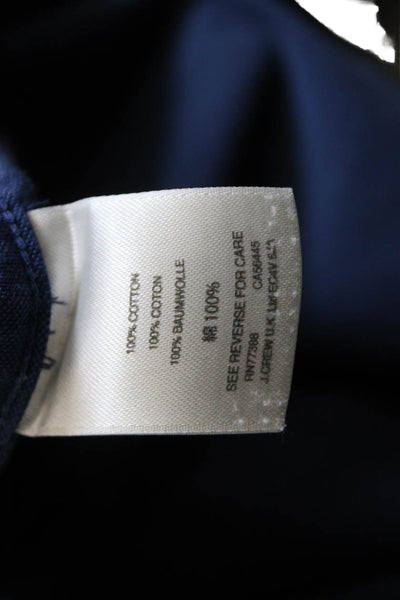 J Crew Mens Cotton Solid Blue Collared Long Sleeve Button-Up Shirt Size M