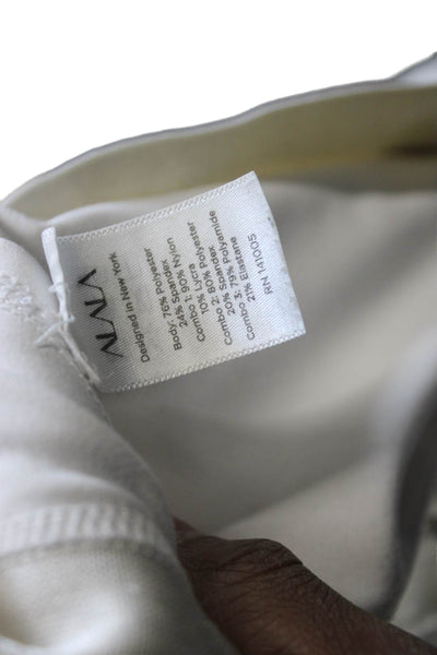 ALALA Womens Ankle Leggings White Polyester Size S